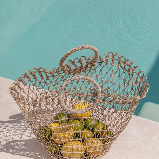 Sama Seagrass Tote Bag handmade by Village Thrive using natural materials.