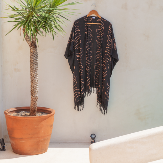 Moon Phase Kimono handmade by Village Thrive using natural materials.