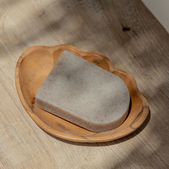 Teak Shell Catch All handmade by Village Thrive using natural materials.