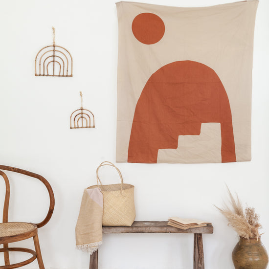 Imperfect Cotton Tapestries handmade by Village Thrive using natural materials.