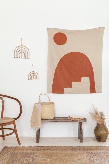 Imperfect Cotton Tapestries handmade by Village Thrive using natural materials.