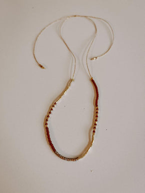 Gold Beaded Necklace and Bracelet Set
