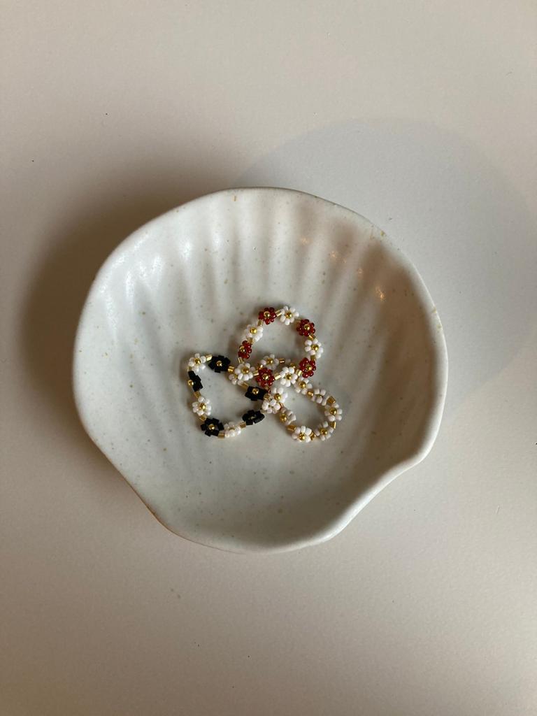 Wabi Ceramic Shell Catch All handmade by Village Thrive using natural materials.