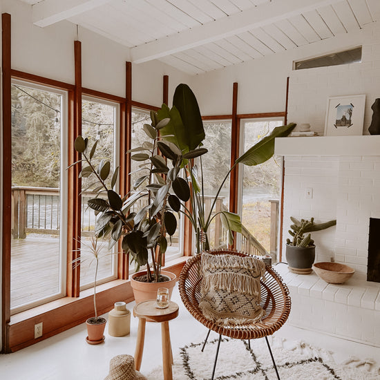 Imperfect Bohemian Tasseled Macrame Throw Pillow handmade by Village Thrive using natural materials.