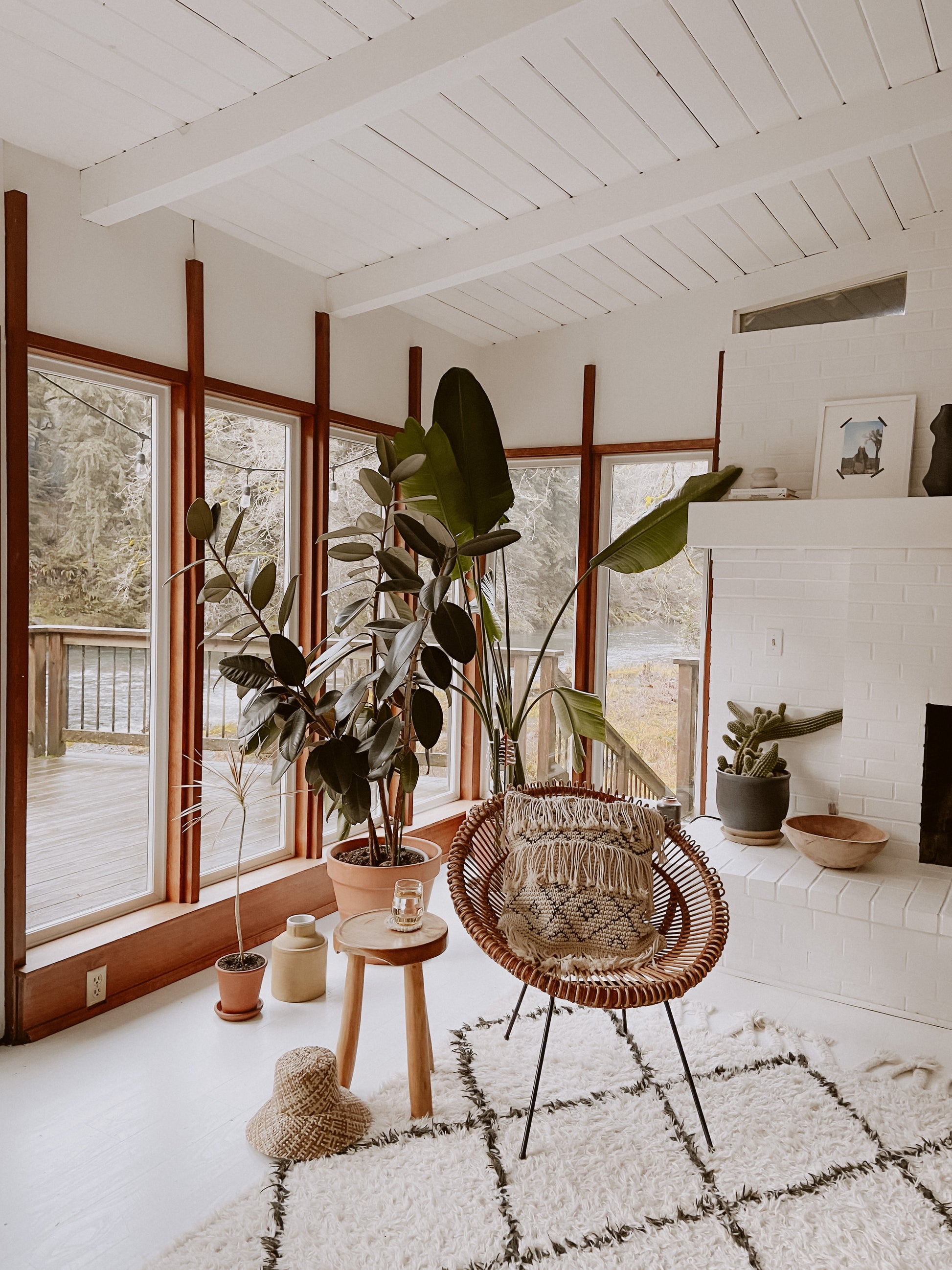Imperfect Bohemian Tasseled Macrame Throw Pillow handmade by Village Thrive using natural materials.