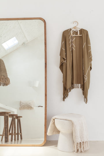 Abstract Kimono handmade by Village Thrive using natural materials.