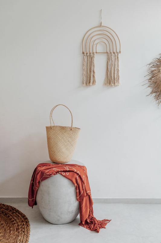 Imperfect Indah Rattan Rainbow handmade by Village Thrive using natural materials.